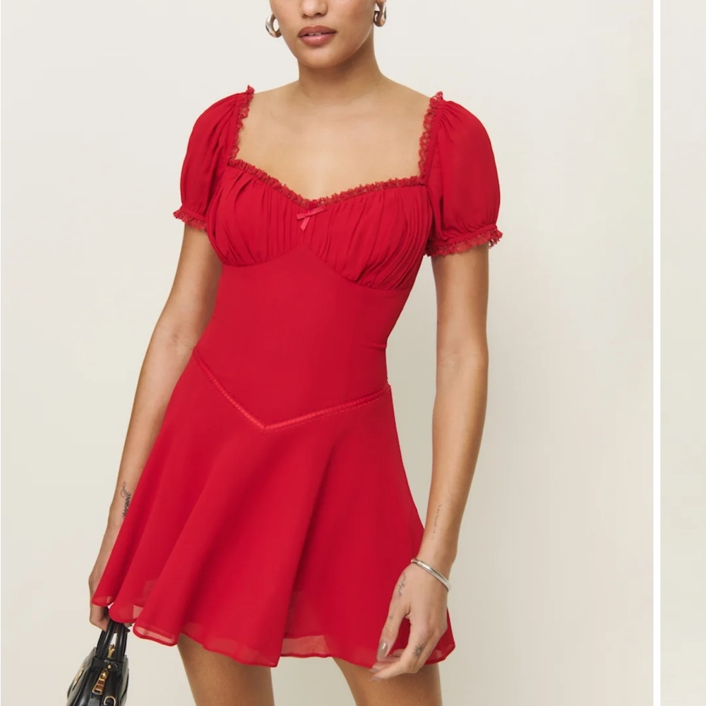 NWT REFORMATION Ondine Dress, Lipstick, size 4